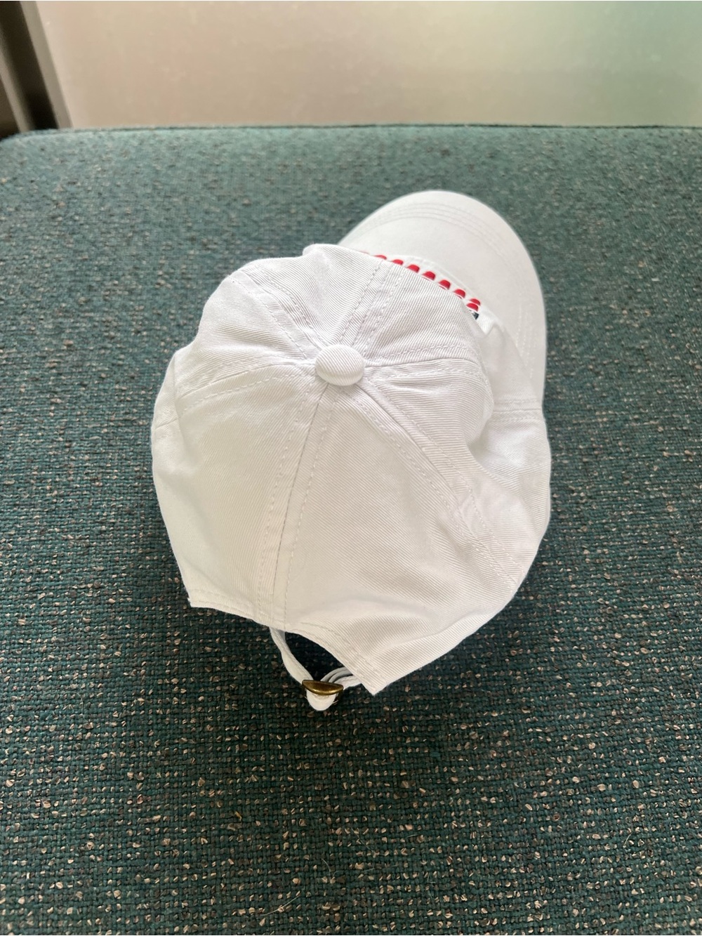 White Embroidered Flag Baseball Cap - Picture 3 of 4
